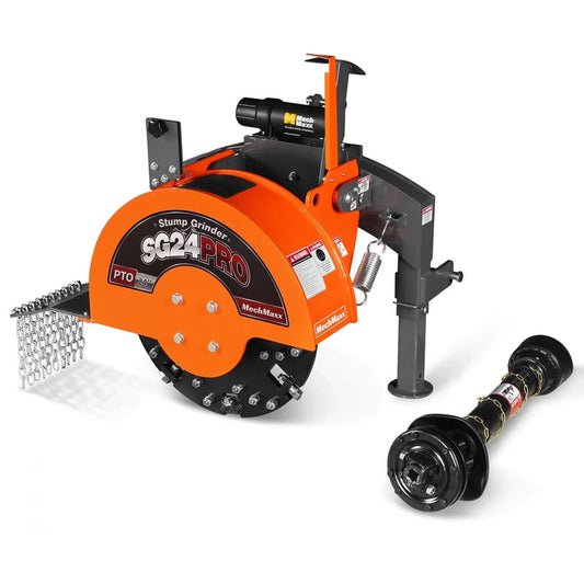 3-Point PTO Stump Grinder with 34 Carbide Teeth (PTO Shaft Included with Slip Clutch),  for 15-45HP Tractor,  SG24PRO