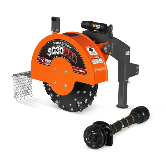 3-Point PTO Stump Grinder,  30 in Flywheel,  40-100HP,  with 44 Carbide Teeth (PTO Shaft Included with Slip Clutch),  SG